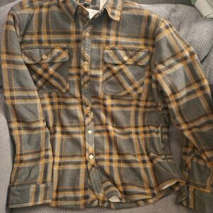 Lee Gray and Orange Plaid Shirt